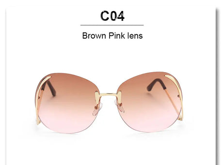 Oversized Rimless Eyewear brown pink