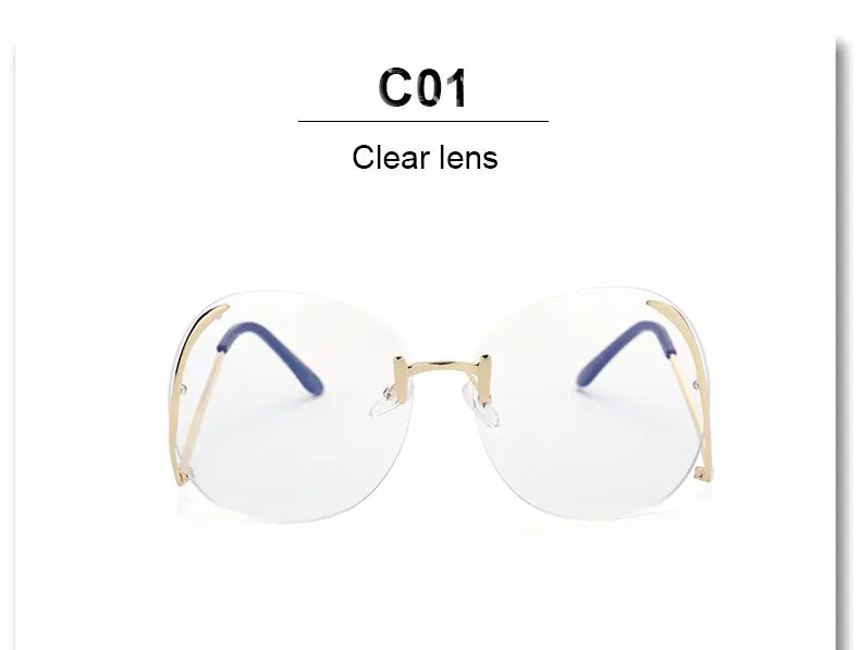 Oversized Rimless Eyewear clear lens