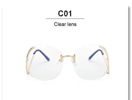 Oversized Rimless Eyewear clear lens