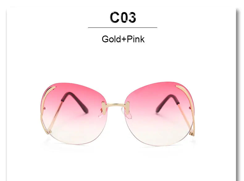 Oversized Rimless Eyewear gold pink