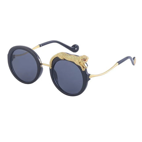 Oversized Round Crystal Women Sunglasses black