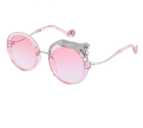 Oversized Round Crystal Women Sunglasses pink