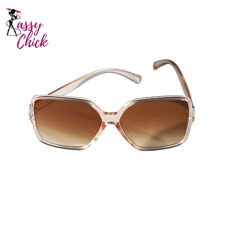 Oversized Slim Design Square Fashion Casual Sunglasses Sassy Chick Logo