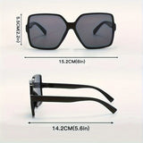 Size of Oversized Slim Design Square Fashion Casual Sunglasses