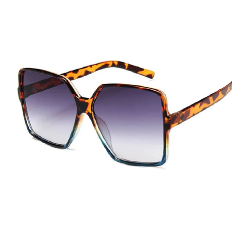Leopard Oversized Slim Design Square Fashion Casual Sunglasses