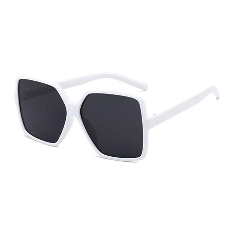 White Oversized Slim Design Square Fashion Casual Sunglasses