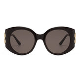 Black Oversized Square Cat Eye Fashion Sunglasses