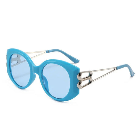 Blue Oversized Square Cat Eye Fashion Sunglasses