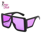 Oversized Square One Piece UV400 Sunglasses Sassy Chick Logo