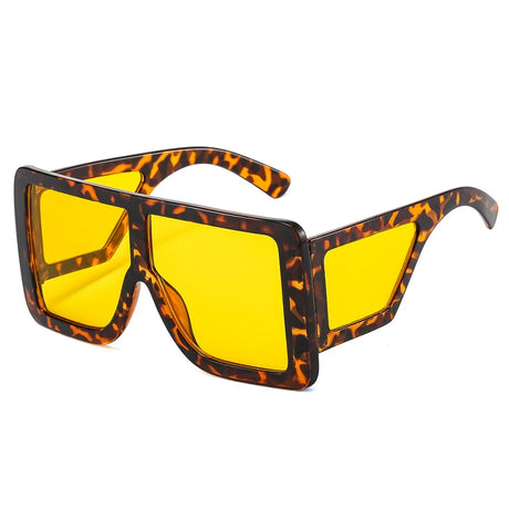 Leopard Oversized Square One Piece UV400 Sunglasses
