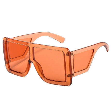 Orange Oversized Square One Piece UV400 Sunglasses