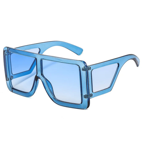 Blue Oversized Square One Piece UV400 Sunglasses
