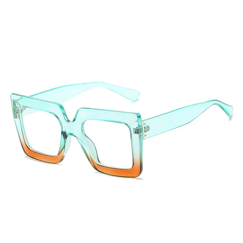 Oversized Square  Optical  Frames Eyeglass blue orange