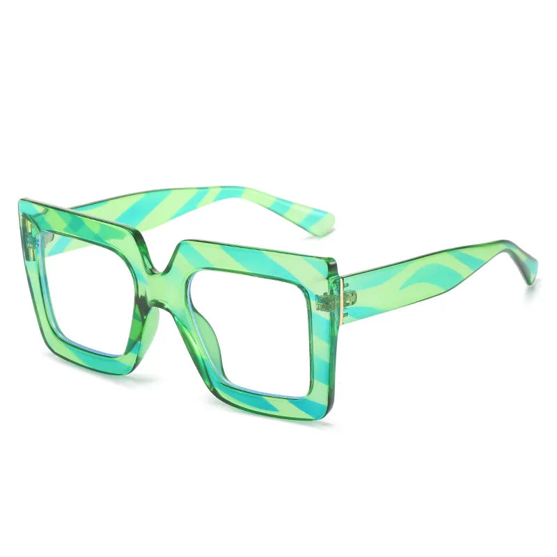 Oversized Square  Optical  Frames Eyeglass green blue