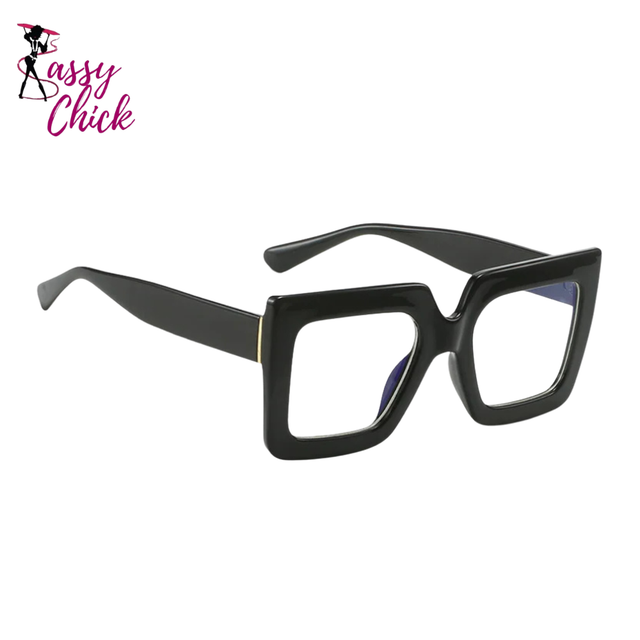 Oversized Square Optical Frames Eyewear Sassy Chick Logo