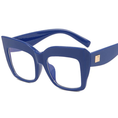 Blue Oversized Square Reading Glasses Blue Light Eyeglasses