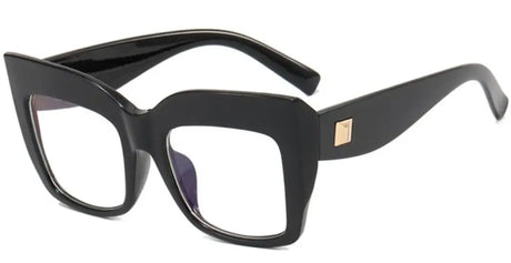 Black Oversized Square Reading Glasses Blue Light Eyeglasses