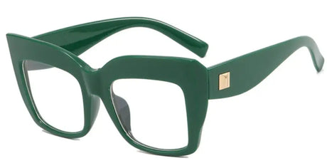 Green Oversized Square Reading Glasses Blue Light Eyeglasses