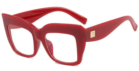 Red Oversized Square Reading Glasses Blue Light Eyeglasses