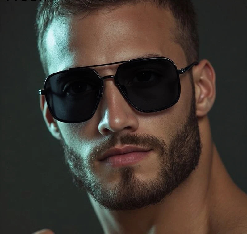 Oversized Steampunk Square Sunglasses