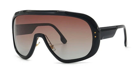 Black Oversized UV400  Goggle Sunglasses