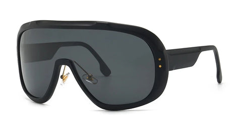 Black Oversized UV400  Goggle Sunglasses