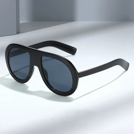 Black Oversized UV400 Patchwork Ladies Driving Sunglasses
