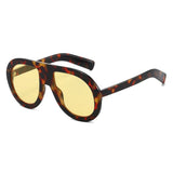 Oversized UV400 Patchwork Ladies Driving Sunglasses