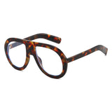 Leopard Oversized UV400 Patchwork Ladies Driving Sunglasses