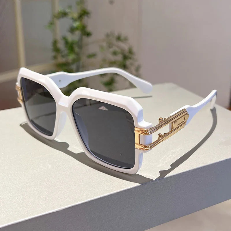White Oversized Vintage Square Sunglasses