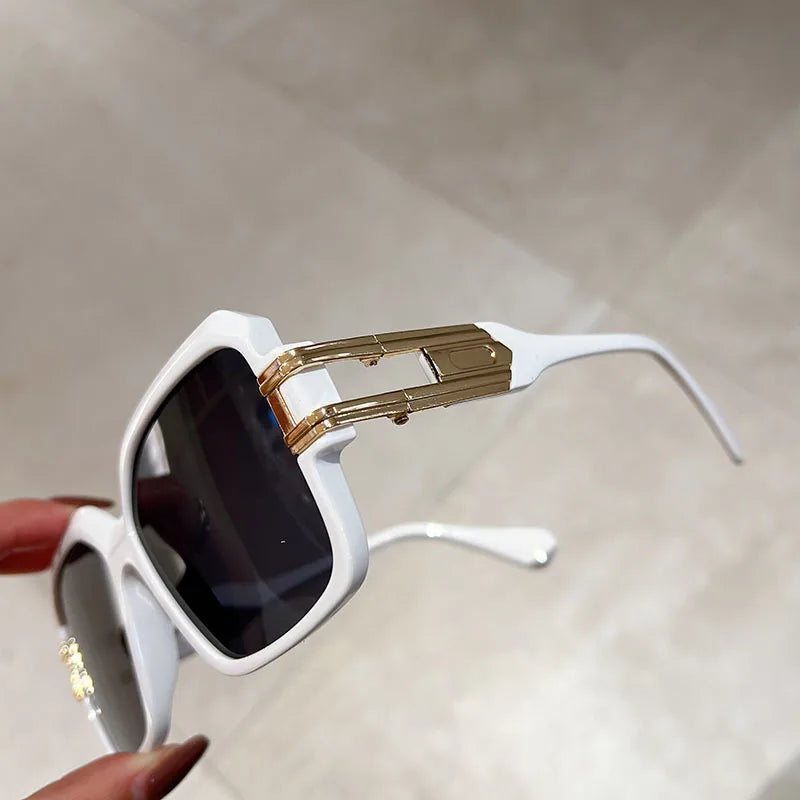 White Oversized Vintage Square Sunglasses
