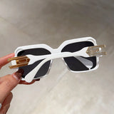 White Oversized Vintage Square Sunglasses
