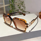 Leopard Oversized Vintage Square Sunglasses
