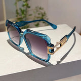Blue Oversized Vintage Square Sunglasses