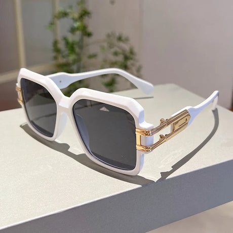 White Oversized Vintage Square Sunglasses
