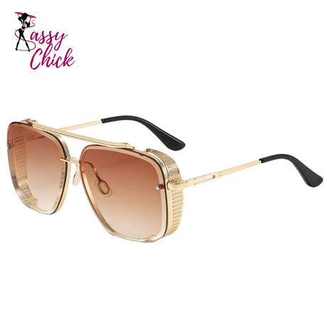 Oversized Vintage Steampunk Sunglasses Sassy Chick Logo