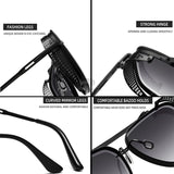 Details of Oversized Vintage Steampunk Sunglasses