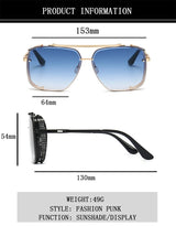 Size of Oversized Vintage Steampunk Sunglasses