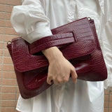 Red PU Leather Handbag
