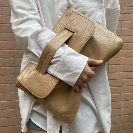 Brown PU Leather Handbag