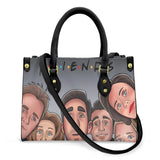 friends characters design black strap messenger bag