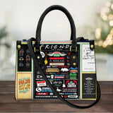 friends printed designs black strap shoulder bag