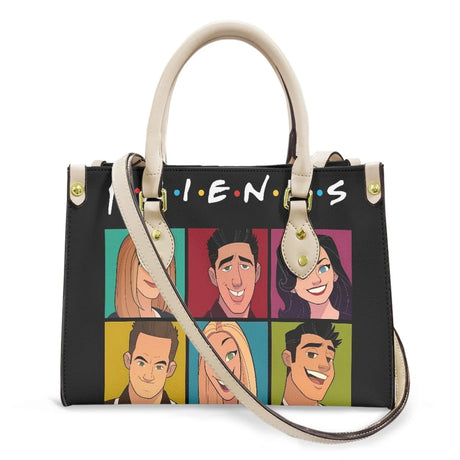 cartoon friends character print black bag