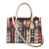 scary character printed white strap bag