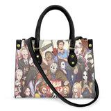 scary character black strap bag