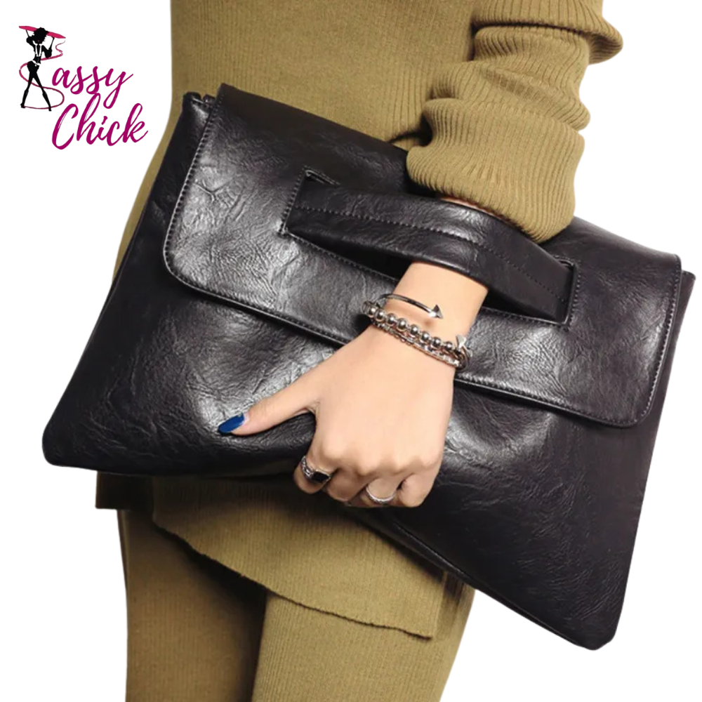 PU Leather Messenger Bag Sassy Chick Logo