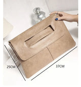 Beige PU Leather Messenger Bag