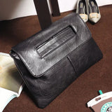 Black PU Leather Messenger Bag