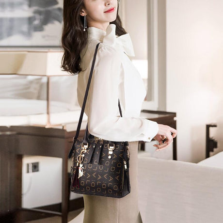 Model using PU Leather Tassel Bag