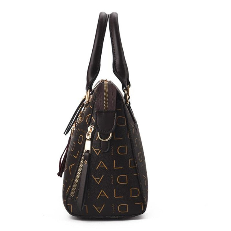 Side view of PU Leather Tassel Bag
